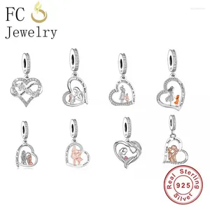 Loose Gemstones FC Jewelry Fit Original Pan Charms Bracelet 925 Silver Mother and Daughter Friends Forever perle pour faire des femmes Berloque