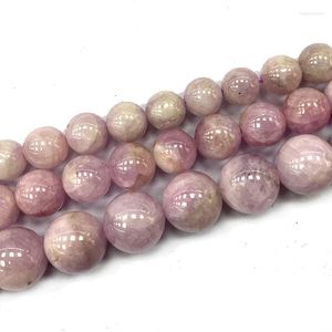 Pierres précieuses en vrac fines perles de pierres précieuses rondes naturelles violet Kunzite pour la fabrication de bijoux bricolage femmes Bracelet collier breloques 6/8/10 MM