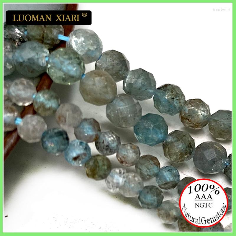 Loose Gemstones Fine Natural Stone Beads Faceted Apatite Round Gemstone Crystal For Jewelry Making DIY Bracelet Necklace Charm 2-4mm