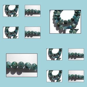 Gemystones en vrac Gemstone rond Round Bleu Bleu authentique Kyanite Gemsotne Perle en vrac 6 mm Fl Strand Drop Livraison OTNMP