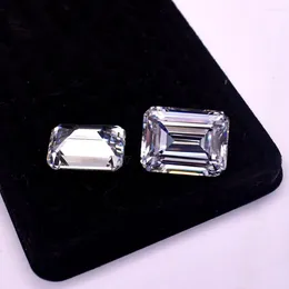 Piedras preciosas sueltas Grado Circonita cúbica Rectángulo Piedra preciosa facetada Corte esmeralda CZ032