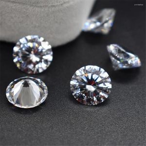 Pierres précieuses en vrac, zircone cubique, diamant rond, brillant, blanc Transparent, 10 cœurs et flèches, CZ010