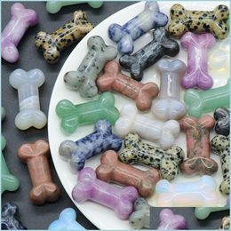 Losse edelstenen handgravures natuurlijke kristal beeldje gesneden hondenbotten genezende energiekwarts voor woningdecoratie en hanger Diy maken dhkzq