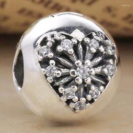 Gemystones en vrac Heart of Winter with Crystal Clip Lock Stopper Perles Fit 925 Sterling Silver Charm Bracelet Brangle Bijoux DIY
