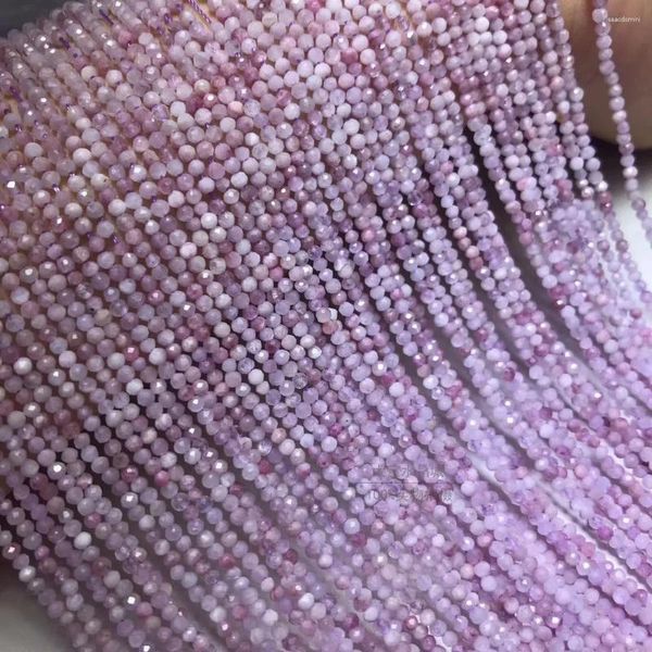 Icnway – pierres précieuses en vrac, Kunzite naturelle, perles rondes à facettes de 2mm, 3mm et 4mm, pour la fabrication de bijoux, vente en gros