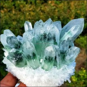 Bijoux de pierres précieuses en vrac environ 200G,300G,400G,500G Trouver un cluster de cristal de quartz fantôme vert Spécimen minéral Guérison Drop Livraison 2021 Jr1S
