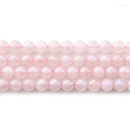 Pierres précieuses en vrac Joanlyn Plaqué couleur Grade A Perles de quartz rose naturel NON teintes 8 mm-12 mm Lisse poli rond 15 pouces Brin RZ46