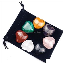 Pierres précieuses en vrac Coeur en vrac Reiki Seven Chakra Guérison Pierre naturelle Tumbled Irregar Polissage Rock Quartz Yoga Energy Bead Sexyhanz Dhbhz