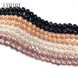 Losse Edelstenen LVQIQI Natuurlijke Zoetwaterparel Kralen Kwaliteit Rijst Vorm Punch Voor Sieraden Maken DIY Ketting Armband Accessoires