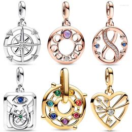 Pierres précieuses en vrac Me Heart Rays Symbole de l'infini Carte de Tarot Chakra Médaillon Pendentif Perles Fit Europe Bracelet à breloques en argent sterling 925