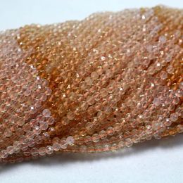 Meiahn – pierres précieuses en vrac, Citrine naturelle, perles de sable rondes à facettes de 3.5mm pour la fabrication de bijoux, Design DIY