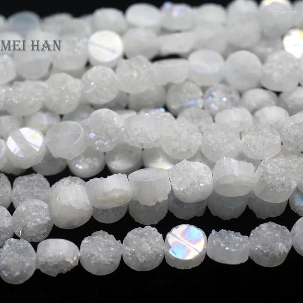 Meihan – pierres précieuses en vrac, cristal naturel Druzy Quartz de couleur AB pour la fabrication de bijoux, perles ou cadeaux