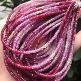 Losse edelstenen Meihan natuurlijke topgradiënt robijn gefacetteerde rondelle handgemaakte kralen voor sieraden maken ontwerp DIY