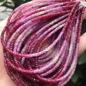 Meihan – pierres précieuses en vrac, rubis naturel dégradé supérieur, rondelles à facettes, perles faites à la main pour la fabrication de bijoux, Design DIY