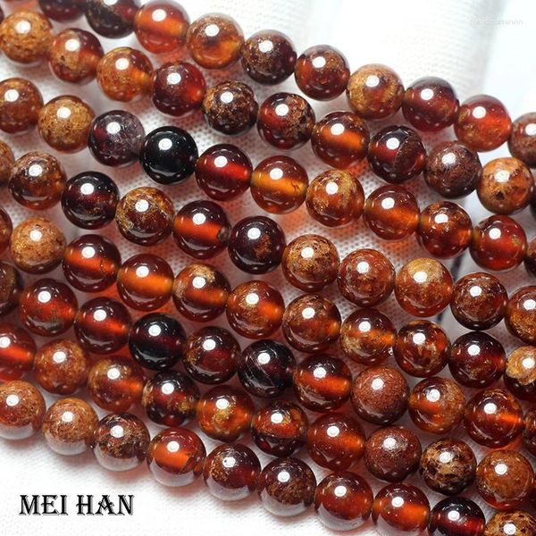 Piedras preciosas sueltas Meihan al por mayor (2 hilos/set) Natural de 6 mm Spessartine Garnet Stone Beads para diseño de joyas