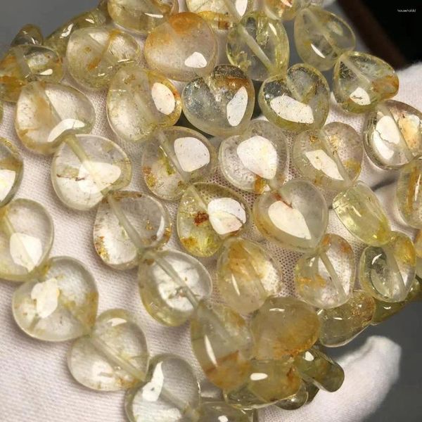 Pierres précieuses en vrac Meihan vente en gros AAA naturel jaune Fragrans topaze coeur perles pierre précieuse pour la fabrication de bijoux cadeau de conception