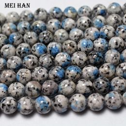 Meihan – pierres précieuses en vrac, jaspe K2 naturel, perles rondes lisses pour la fabrication de bijoux, Design DIY, vente en gros