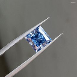 Losse edelstenen Meisidian 8x8mm 3 Carat Square Radiant Cut Sapphire Blue Moissanite Diamond Gemstone