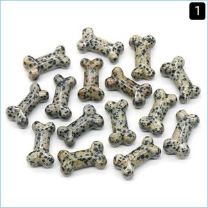 Losse edelstenen mini -maat kristallen ambachten natuurlijke dalmatie jasper steenkristallen snijbeenbotten dier edelstenen helende stenen drop dhv3d