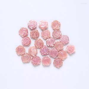 Pierres précieuses en vrac MIIQIAO 10 Pcs / Pack Rose Fleur Bricolage Accessoires Coquillages Roses Sculptés À La Main 6 8 12 14 MM Épingle À Cheveux Broche Boucles D'oreilles En Gros