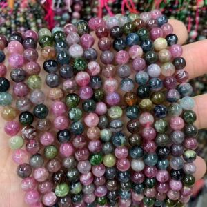 Pierres précieuses en vrac de couleur mixte, perles de Tourmaline naturelle, pierres précieuses, bricolage pour la fabrication de bijoux, brin de 15 pouces, vente en gros!