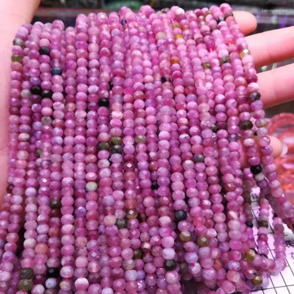 Pierres précieuses en vrac mélangées, rondelles de Tourmaline, perles de pierres précieuses naturelles, entretoise pour la fabrication de bijoux, brin de 15 pouces, vente en gros!