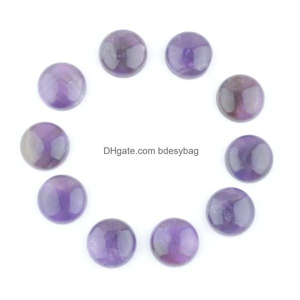 Piedras preciosas sueltas Naturales 20 mm Cabujón redondo Cabina Cuentas traseras planas Sin agujero para Diy Cameo Botón de base Fabricación de joyas Bu344 Entrega de gota Dhllz