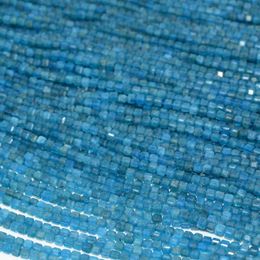 Lose Edelsteine, natürliche blaue Apatit-Rand, facettierte Würfelperlen, 2,2 mm