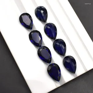 Pierres précieuses en vrac saphir bleu naturel, poire non chauffée, 10x14mm, 6ct, Test de réussite VVS pour la fabrication de bijoux