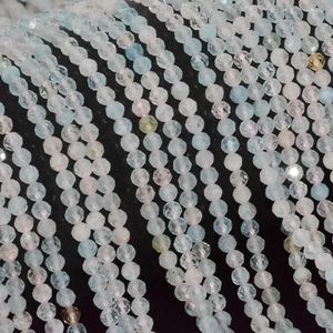 Losse edelstenen natuurlijke schone kwaliteit meerdere kleuren Beryl gefacetteerde ronde kralen 3,4 mm - Morganiet / Aquamarijn Heliodor