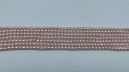 Pierres précieuses en vrac couleur naturelle rose 6-7mm forme ronde brins de perles d'eau douce en gros