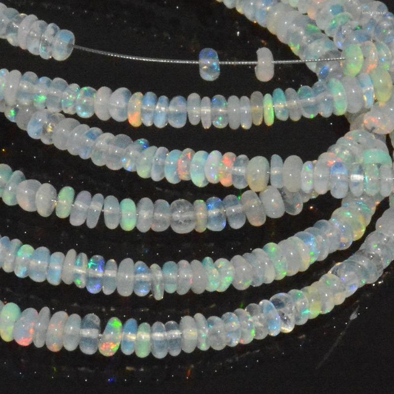 Lösa ädelstenar naturliga etiopiska opal oregelbundna Rondelle-pärlor 3,7 mm-4mm för halsband tillverkade i Indien