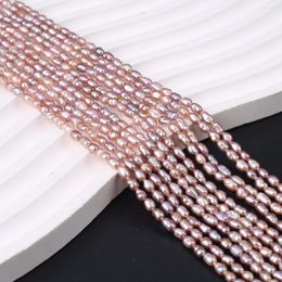 Gemystones en vrac Perles de perle d'eau douce naturelle Forme de riz Per perlé pour les bijoux faisant des accessoires de bracelet de personnalité de bricolage