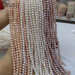 Pierres précieuses en vrac perles d'eau douce naturelles de haute qualité 36 cm poinçon perles rondes perle pour bricolage femmes collier Bracelet fabrication de bijoux