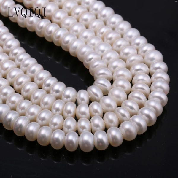Pierres précieuses en vrac perles d'eau douce naturelles perles de haute qualité 36 Cm perle de poinçon pour la fabrication de bijoux bricolage femmes collier Bracelet 6-7 Mm