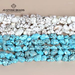 Losse edelstenen natuurlijke edelsteen onregelmatig blauw wit turkoois chip kralen voor sieraden maken 8-12 15-25mm vrije vorm diy ketting armband
