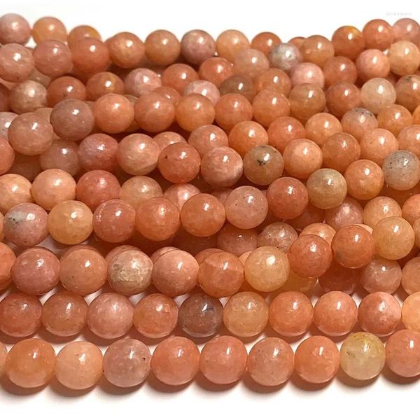 Piedras preciosas sueltas Natural Genuino Sudáfrica Naranja Rosa Calcita Joyería Redonda Bolas Cuentas 6mm 8mm 10mm 15