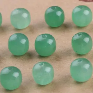 Pierres précieuses en vrac Perles de baril de jade vert naturel pour la fabrication de bijoux Bracelet à cordes bricolage Collier de perles Accessoires de perles de jadéite du Myanmar