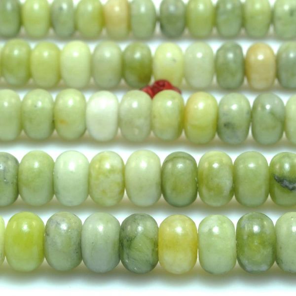 Piedras preciosas sueltas Jade verde natural Cuentas lisas Rondelle Piedras preciosas al por mayor Piedra semipreciosa para hacer joyas Collar de pulsera
