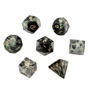 Gemles en vrac Natural Kambaba Jasper Polyéddral Dice 7pcs Set Dungeons Dragons Stone DND RPG Jeux Ornements Spot Goods en gros AC OTQ0W