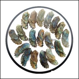 Gemystones en vrac Labradorite ange ailes à main bricolage sculpté bijoux accessoires