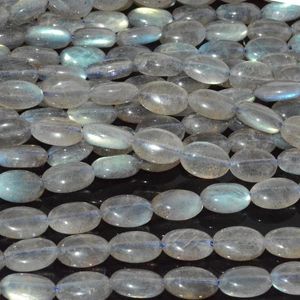 Pierres précieuses en vrac, Labradorite naturelle, perles ovales plates, 8x12mm, joli Flash