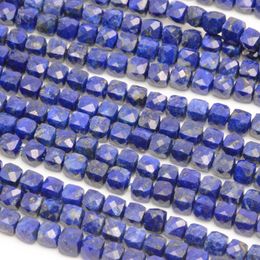 Losse edelstenen natuurlijke lapis lazuli onregelmatige gefacetteerde kubus 4 mm