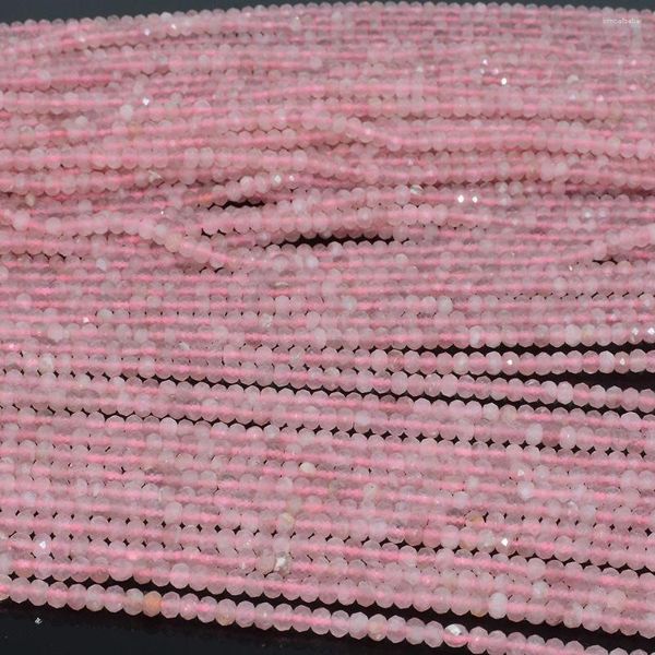 Pierres précieuses en vrac Quartz rose naturel de Madagascar Perles rondelles à facettes 4,9 mm d'épaisseur environ 3,2 mm