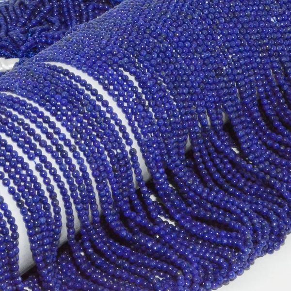 Pierres précieuses en vrac Lapis Lazuli naturel de qualité moyenne Petites perles rondes 2,5 mm - Sans traitement