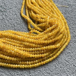Pierres précieuses en vrac minéraux naturels pierre 4 6MM brésil facettes jaune topaze perles rondes pour la fabrication de bijoux bracelet à bricoler soi-même collier
