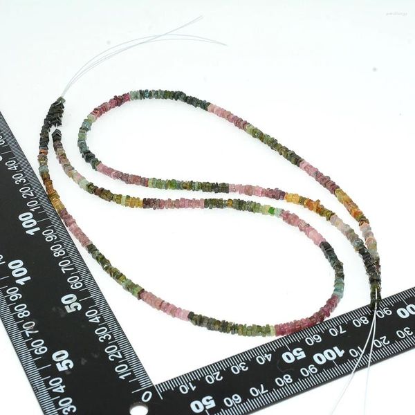Gemles en vrac Natural multiple tourmaline tranche de copeaux carrés irréguliers Perles de 3 mm-4 mm d'épaisseur 1 mm-2 mm