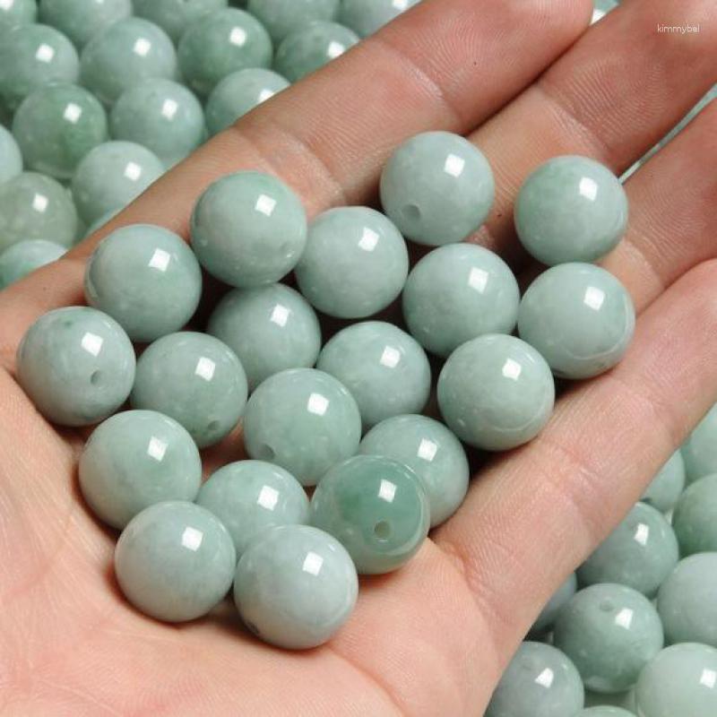 Loose Gemstones Natural Myanmar Jadeite High Grade A Round Jades Beads For Jewelry Making Diy String Bracelet Beaded Necklace