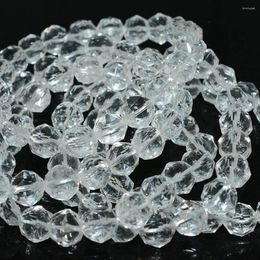 Bracelet de perles rondes à facette de quartz en quartz en vrac Bracelet 10 mm avec légère inclusion