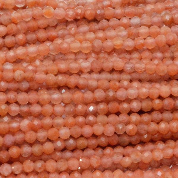 Pierres précieuses en vrac, couleur saumon naturel, Agate, perles rondes à facettes, 2.8mm, originales, sans chauffage